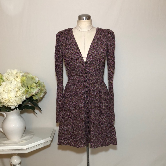 Zara Dresses & Skirts - Zara Long Sleeve Floral Chiffon Dress